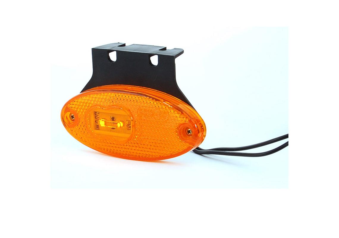 FEU SIDE-MAKER ORANGE LED + ÉQUERRE 12/24 V - CABLÉ 1M